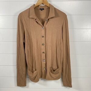 Bleusalt Womens The Cardigan sz 4 (XL) Tan Chic Glamour Cozy